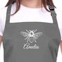 Personalised Bee Apron In Grey, thumbnail 2 of 5