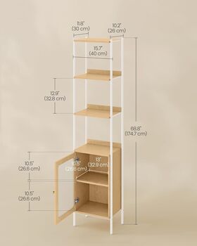 Six Tier Bookcase Freestanding Shelf Unit Metal Frame, 9 of 12