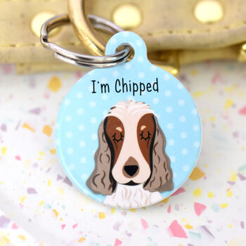 Cocker Spaniel Personalised Illustrated Dog ID Name Tag, 11 of 12