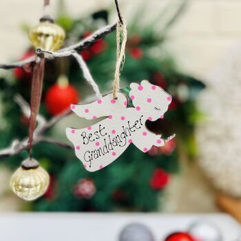 Personalised Granddaughter Decoration Angel Xmas Tree, 2 of 2