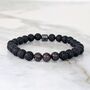 Men's Garnet And Lava Bead January Birthstone Bracelet, thumbnail 1 of 9