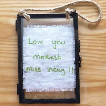 Personalised Hand Writing Linen Picture Frame Gift, 3 of 5