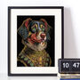 Dog In Period Costume Portrait Art Print, thumbnail 2 of 2