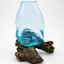 Molten Glass Terrarium On Wood, thumbnail 5 of 5