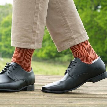 Lux Taylor Orange Luxury Crew And Trainer Men’s Socks, 4 of 7