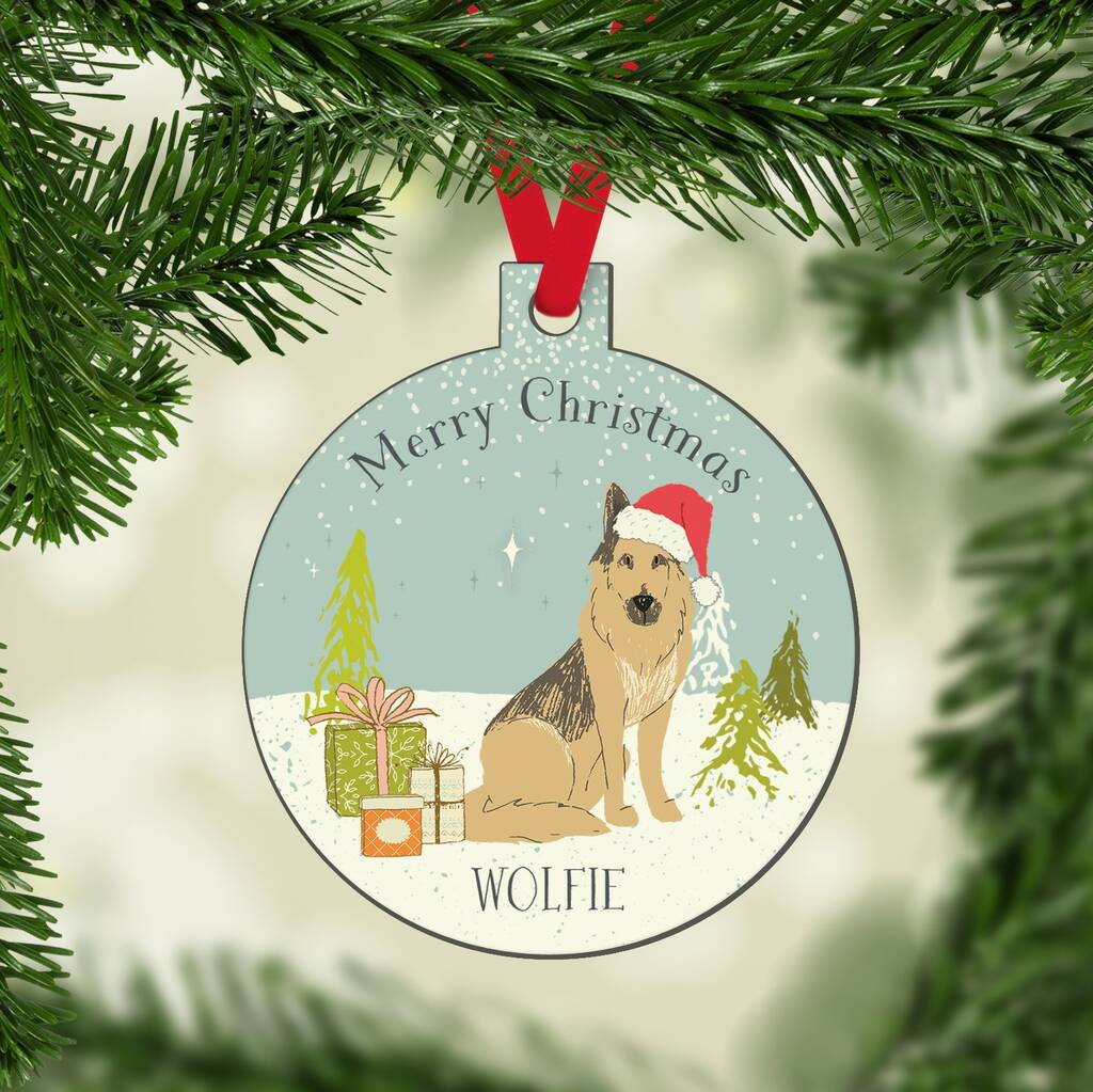 Personalised German Shepherd Christmas Decoration By Hope and Halcyon ...