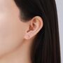 Sterling Silver Extra Tiny Minimalist Triangle Cz Crystal Stud Earrings, thumbnail 3 of 12
