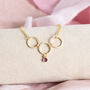 30th Birthday Gold Plated Circles Birthstone Necklace, thumbnail 3 of 10