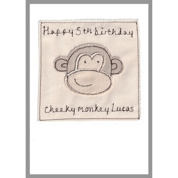Personalised Monkey 1st Or Any Birthday Card For Boy, 2 of 12