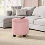 Round Ottoman Storage Footrest Seat Stool, thumbnail 1 of 6