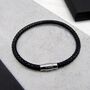 Men's Personalised Initial Woven Slim Leather Bracelet, thumbnail 1 of 8