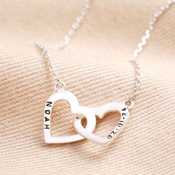Personalised Interlocking Hearts Necklace, 3 of 3