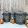 Grey Metal Potato Storage Tin – Breathable Container, thumbnail 6 of 7