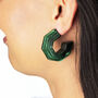 Statement Chunky Geometric Resin Hoop Stud Earrings, thumbnail 4 of 10