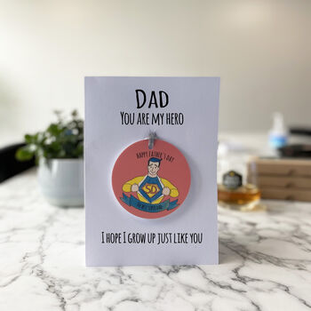 Personalised Father's Day Super Hero Card With Medal, 12 of 12