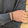 Men's Emerald And Lava Bead May Birthstone Bracelet, thumbnail 5 of 11
