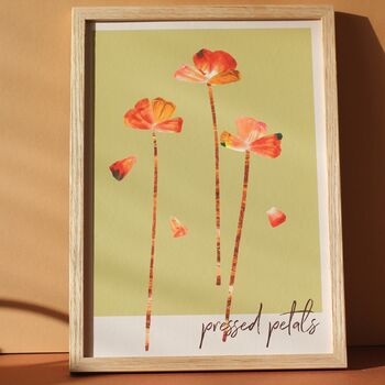 Pressed Petal Floral Art Print, Soft Earthy Colours, 2 of 4