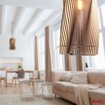 Zooki 27 'Aurvandil' Wooden Pendant Light, 9 of 10