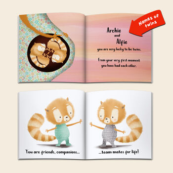 Personalised Twins/Triplets New Baby Book, 4 of 12