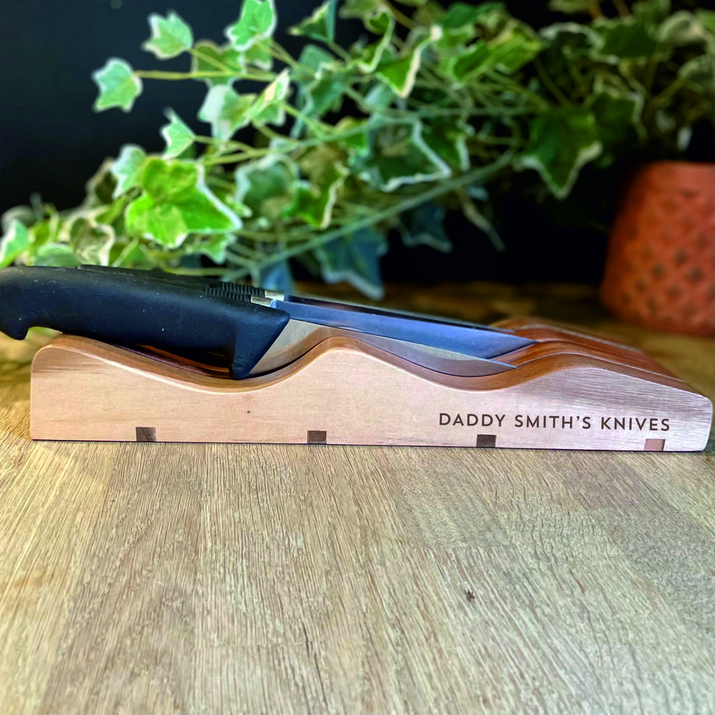 Personalised Acacia Wooden In Drawer Knife Block, 1 of 3