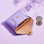 Personalised Lilac Wavy Leather Card + Coin Purse, thumbnail 2 of 5