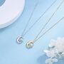 Sterling Silver Blue Opal Moon And Starburst Pendant Necklace, thumbnail 5 of 11