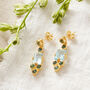Blue Topaz And Emerald Georgian Stud Earrings, thumbnail 4 of 8