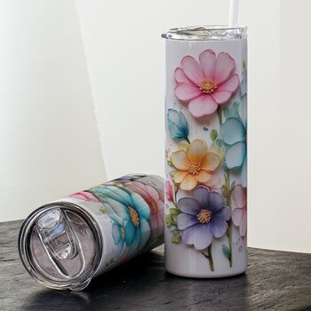 Personalised Floral Insulated Travel Cup – Name Gift For Mum, Friends, Birthdays, 4 of 5