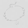 50th Birthday Solid Sterling Silver Five Star Bracelet, thumbnail 2 of 3