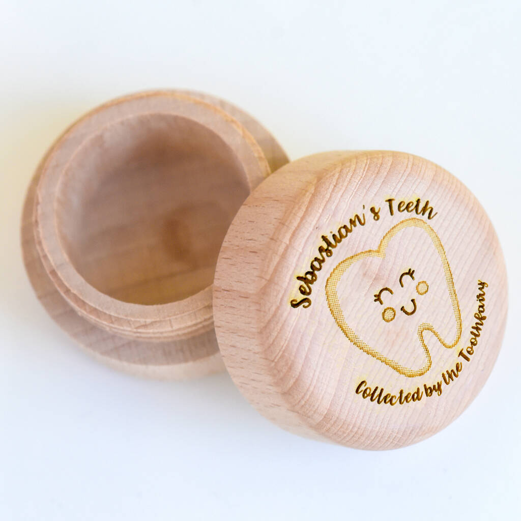 thumbnail image 2 of Ouligay Tooth Fairy Box For Girls And Boys, 3D Carved Wooden Box, Cute Lost Tooth Holder, Tooth Fairy Gifts For Birthdays Baby Shower Holiday 2 of 10