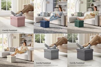 Compact Foldable Ottoman Footrest With Storage, 3 of 10