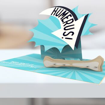 'Humerus' Pop Up Card! Punny 'Dad Joke' With 3D Bone, 5 of 11