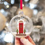 Christmas Front House Door Glitter Glass Bauble, thumbnail 1 of 3