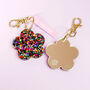 Rainbow Glitter Flower Mirror Keyring, thumbnail 1 of 8