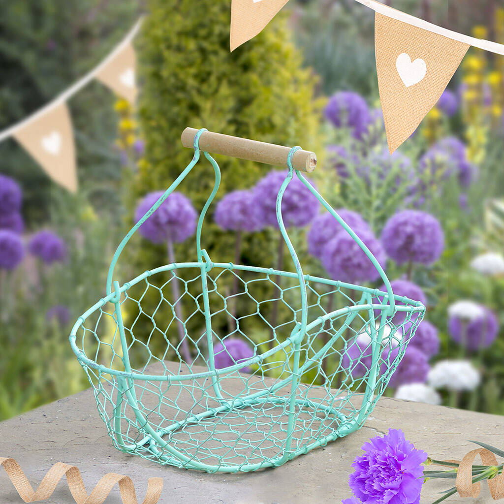 Green Chicken Wire Gardening Basket By Dibor
