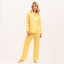Women's Yellow And White Cotton Polka Dot Pyjamas, thumbnail 3 of 4