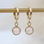 18ct Gold Plated Semi Precious Hoop Earrings, thumbnail 1 of 6