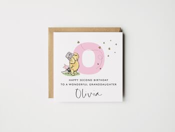 Personalised Winnie The Pooh Grandson Initial Birthday Card *Colour Options, 4 of 4
