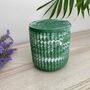 Emerald Green Ridged Storage Pot With Lid, thumbnail 3 of 6