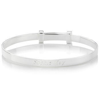 Personalised Baby's Sterling Silver Christening Bangle, 3 of 8