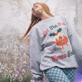 Let The Pud Times Roll Women's Christmas Jumper, 2 of 4