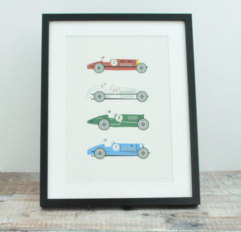 Racing Cars A4 Print Unframed, 2 of 3
