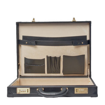 Luxury Slim Leather Attaché Case. 'The Scanno', 4 of 12