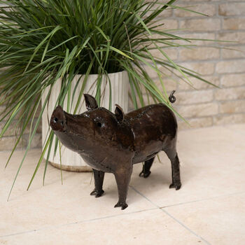 Recycled Metal Pig Sculpture, 4 of 4