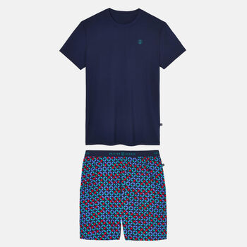 Men's 'Minimalist Geometric' Bamboo Short Pyjama Set, 5 of 7