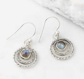 Infinity Protection Labradorite Silver Earrings, 2 of 8