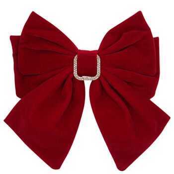 Velvet Hair Bow With Crystal Detail, 4 of 4