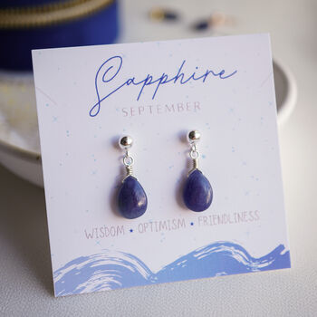 Sapphire Birthstone Stud Earrings, 2 of 12