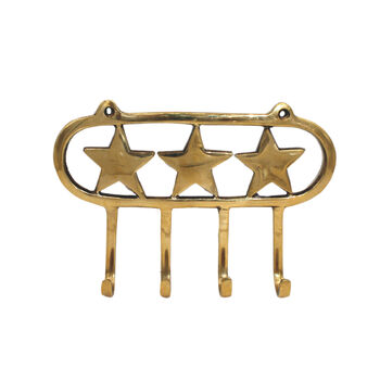 Recycled Brass Hanging Star Wall Hooks, 4 of 4