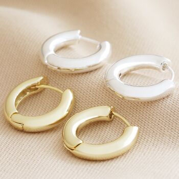 Medium Chunky Hoop Earrings In Gold Plating, 5 of 5